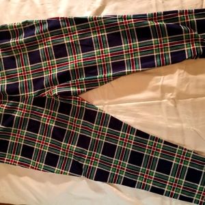 Plaid pull-on pants